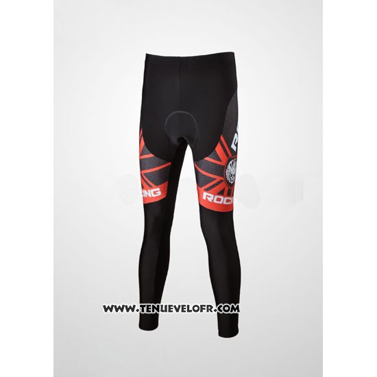 2010 Maillot Ciclismo Rock Racing Noir et Rouge Manches Longues et Cuissard